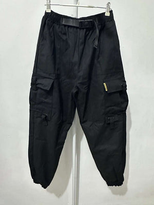 Harajuku Techwear Pants black - real product with round plastic buckle