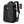 Black hardshell backpack with a moulded front panel and an external USB port