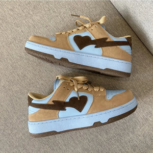 Heart Pattern Skateboard Shoes Y2K