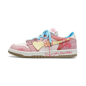 Heart Pattern Skateboard Shoes Y2K
