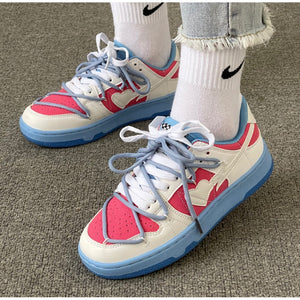 Heart Pattern Skateboard Shoes Y2K