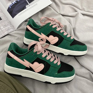 Heart Pattern Skateboard Shoes Y2K