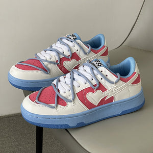 Heart Pattern Skateboard Shoes Y2K