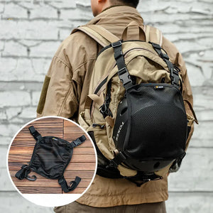 Tactical techwear backpack in nylon with external helmet net