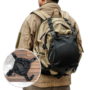 Tactical techwear backpack in nylon with external helmet net