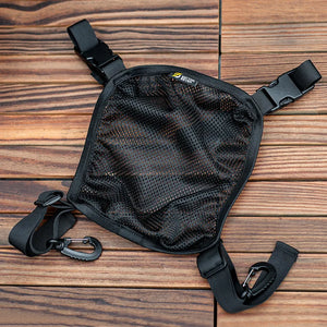 Tactical techwear backpack in nylon with external helmet net