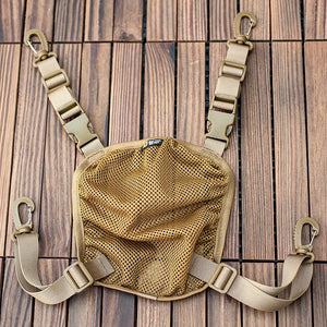 Tactical techwear backpack in nylon with external helmet net