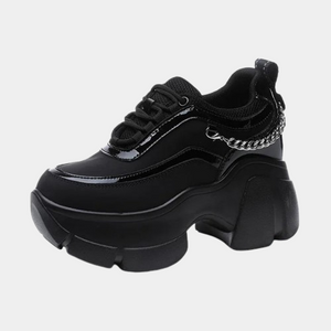 Hidden Heels Black Platform Sneakers