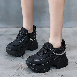 Black platform sneaker boots hotsell