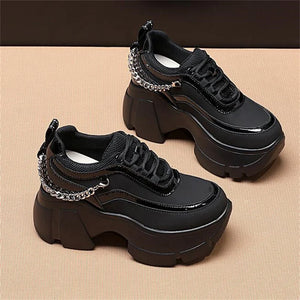 Hidden Heels Black Platform Sneakers