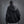 High Collar Embroidered Hoodie in black — dark techwear streetwear, view 2 of 6