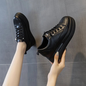 High Heel Black Platform Sneakers