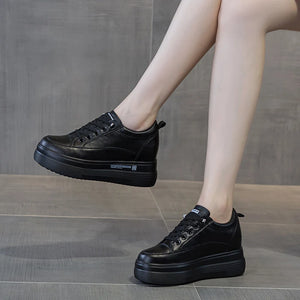 High Heel Black Platform Sneakers