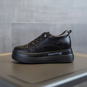 High Heel Black Platform Sneakers