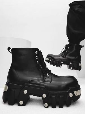 High Heels 8cm Men Boots Black