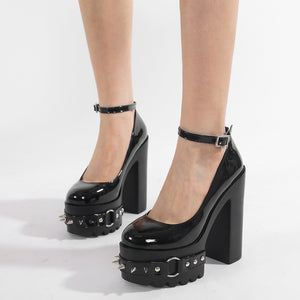 High heels Black shoes Y2K