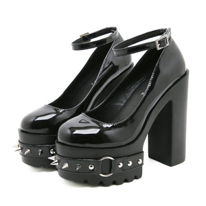 High heels Black shoes Y2K
