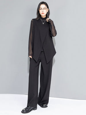 High Neck Black T Shirt for Women