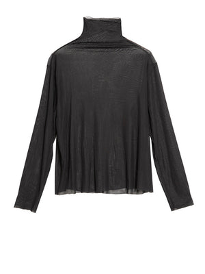 High Neck Black T Shirt for Women