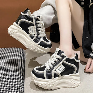 High Platform Women Sneakers Black