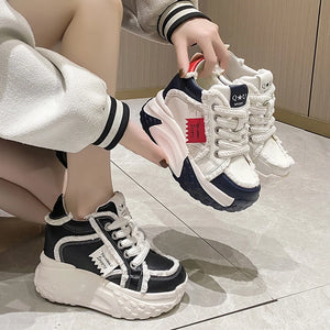 High Platform Women Sneakers Black