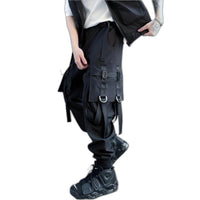 High Street Patchwork Comfortable Black Pant - product view on white background