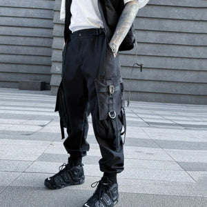 Pantalón negro cómodo de patchwork de High Street