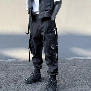 Pantalón negro cómodo de patchwork de High Street