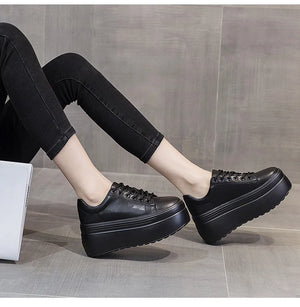 High Top Black Platform Sneakers