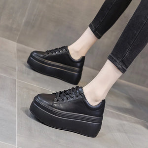 High Top Black Platform Sneakers