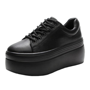 High Top Black Platform Sneakers