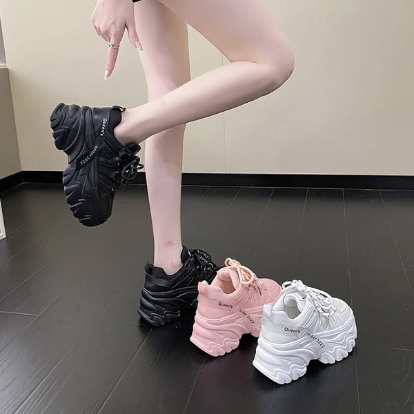 High Platform High Top Platform Sneakers Black
