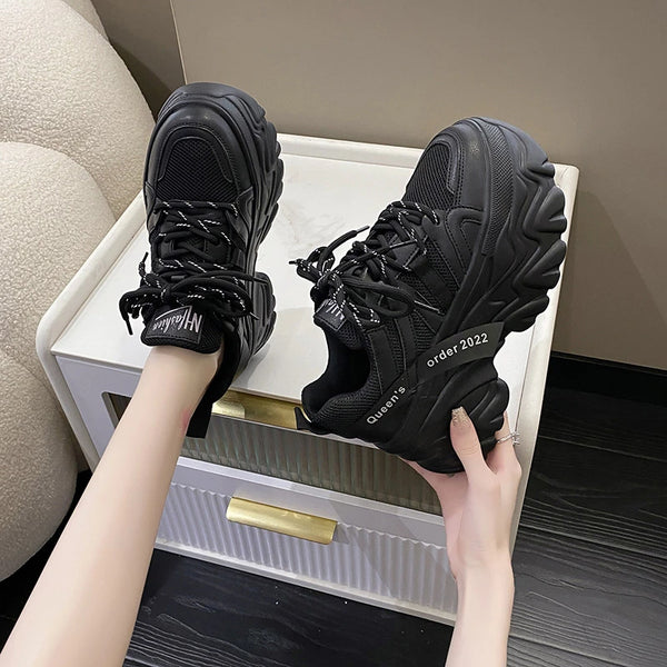 High Platform High Top Platform Sneakers Black