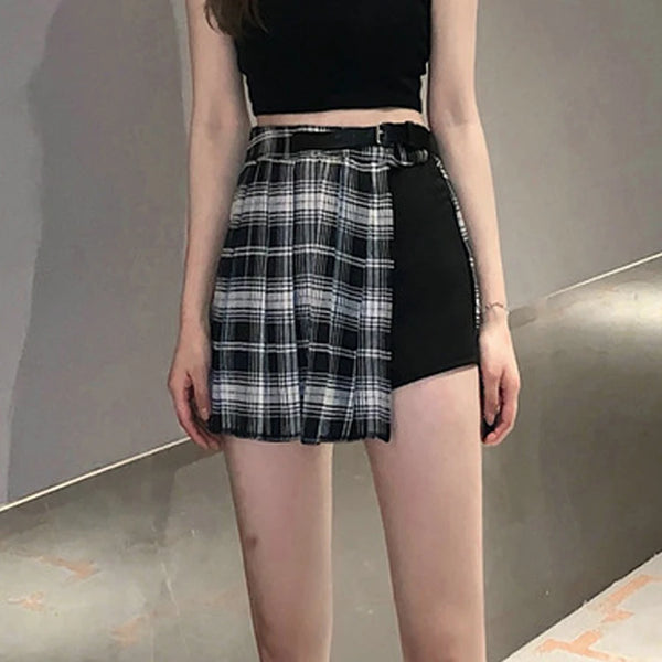 High Waist Cargo Mini Skirt