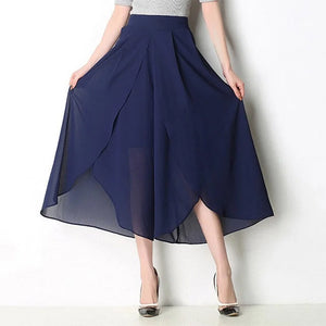 High Waist Chiffon Skirt Pants