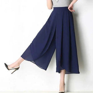 High Waist Chiffon Skirt Pants