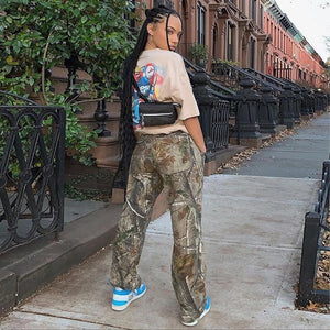 High Waist Fashion Camo Cargo Pants
