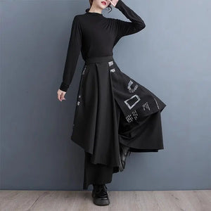 High Waist Skirt Pants Black