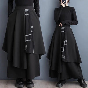 High Waist Skirt Pants Black