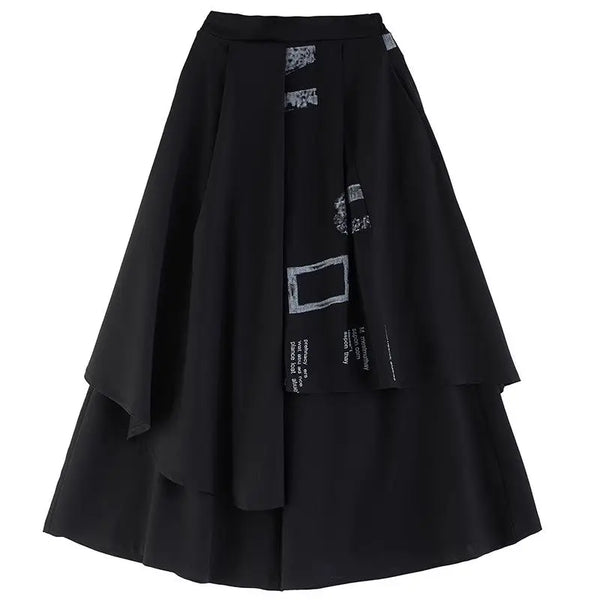 High Waist Skirt Pants Black