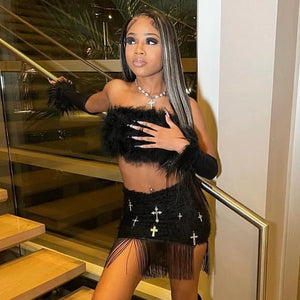 High Waisted Cargo Mini Skirt