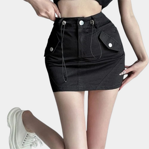 High Waisted Cargo Skirt