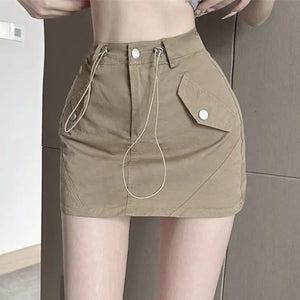 High Waisted Cargo Skirt