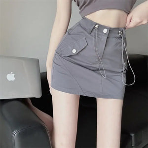 High Waisted Cargo Skirt