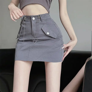 High Waisted Cargo Skirt