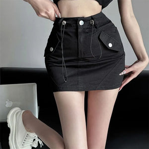 High Waisted Cargo Skirt