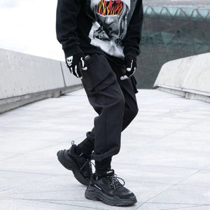 Hip Hop Multi-pocket Vibrant Black Pant