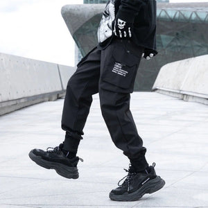 Hip Hop Multi-pocket Vibrant Black Pant