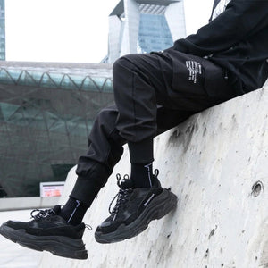 Hip Hop Multi-pocket Vibrant Black Pant