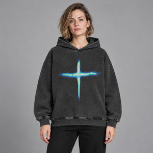 Hiphop Y2K-pullover-hoodie – båret af en kvinde